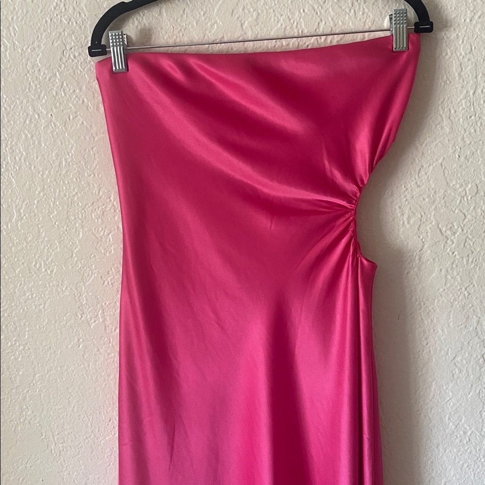 Reformation Nevaeh Flambê Strapless Gown Size M Pink Elegant Feminine Chic - Picture 7 of 12